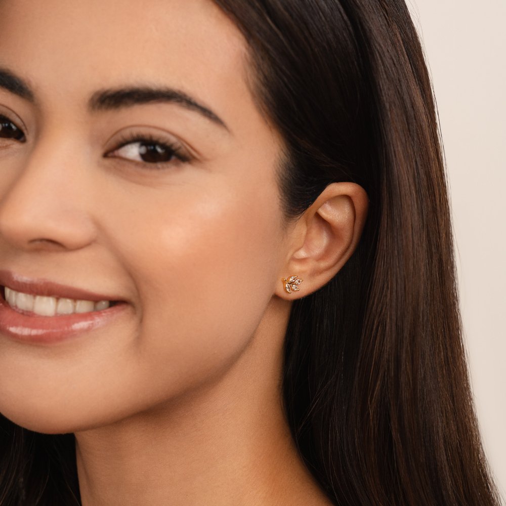 Brincos Pino Folha de Cristal