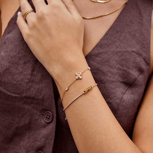 Pulseira Trevo de Quatro Folhas de Cristal