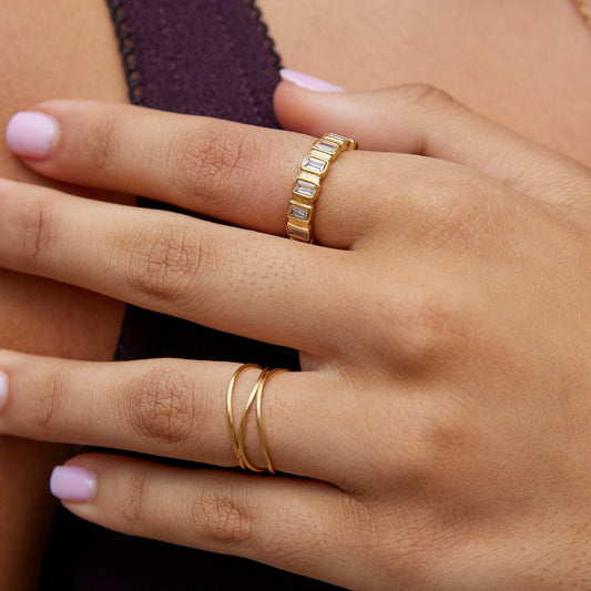 Anel Gigi Cristal Quadrado