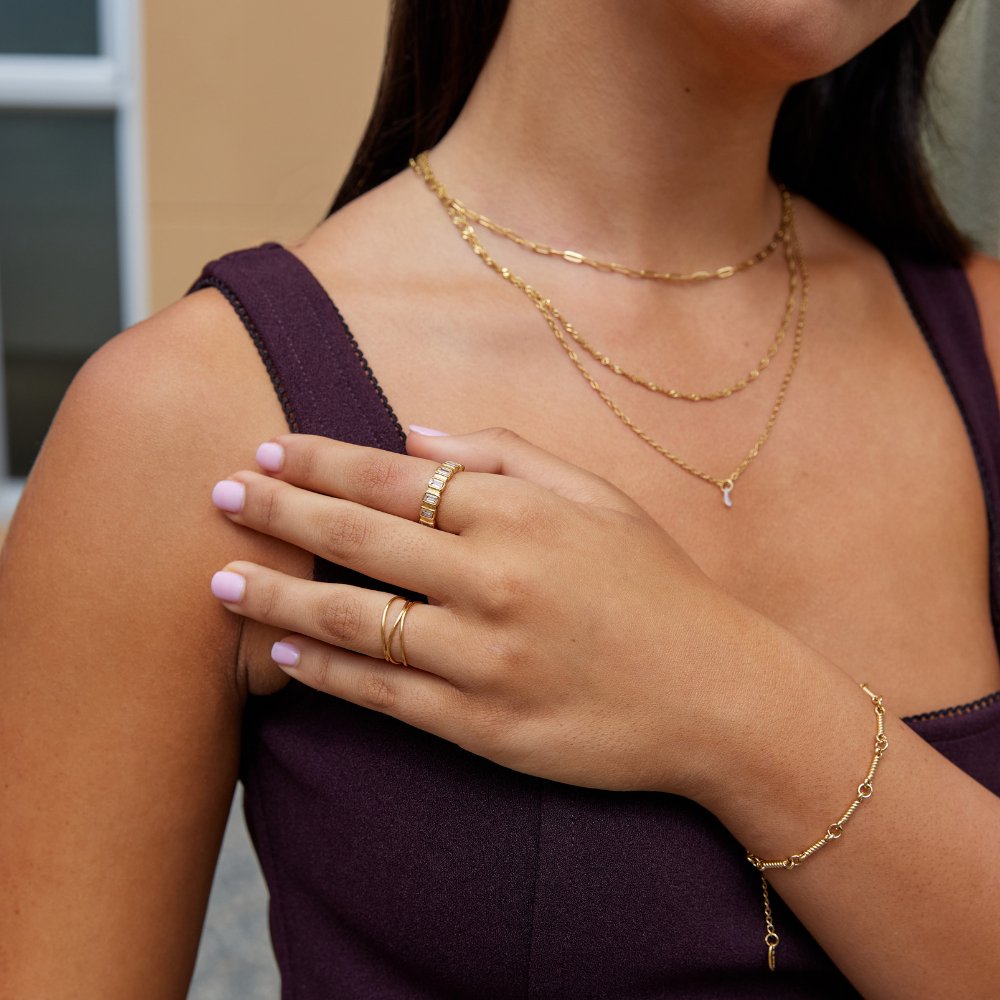 Anel Gigi Cristal Quadrado