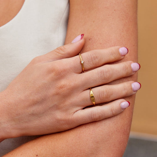 Anel Pipa Dourado Signet