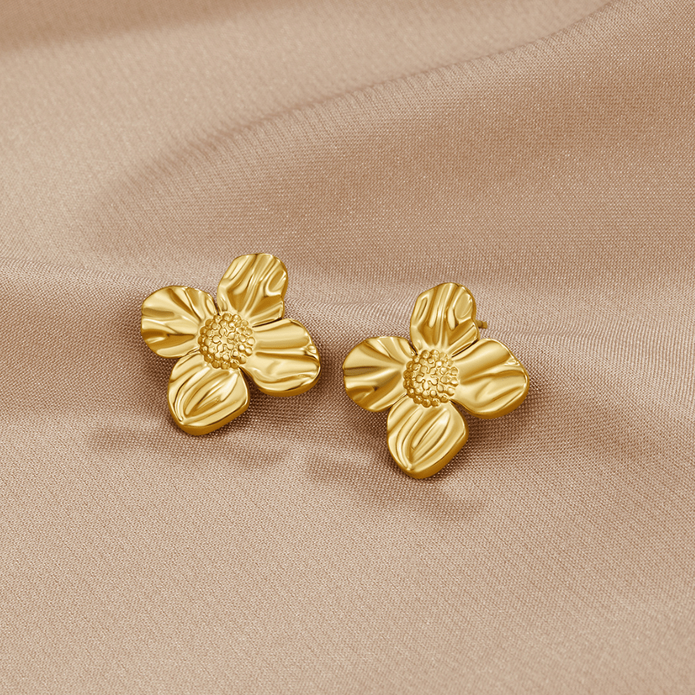 Brincos Flor Ouro 18K