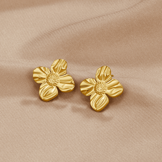 Brincos Flor Ouro 18K