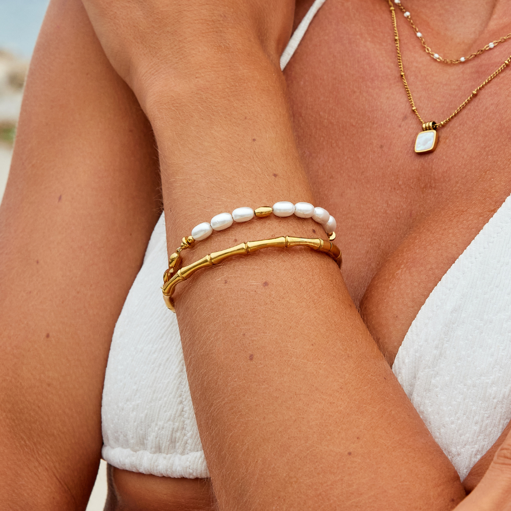 Bracelete Ara Bambu Dourado