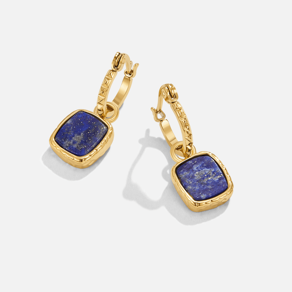 Brincos Argola Astoria Pedra Azul