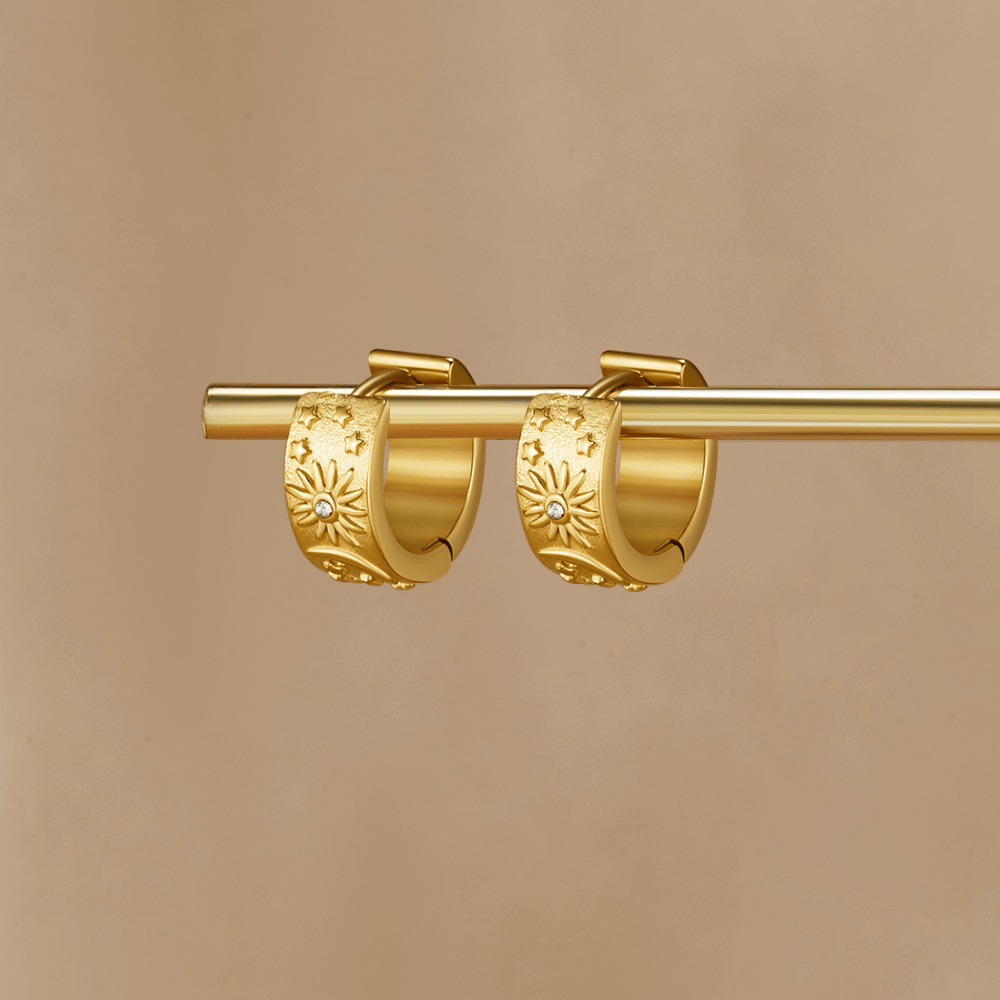 Brincos Argola Celestial Dourada