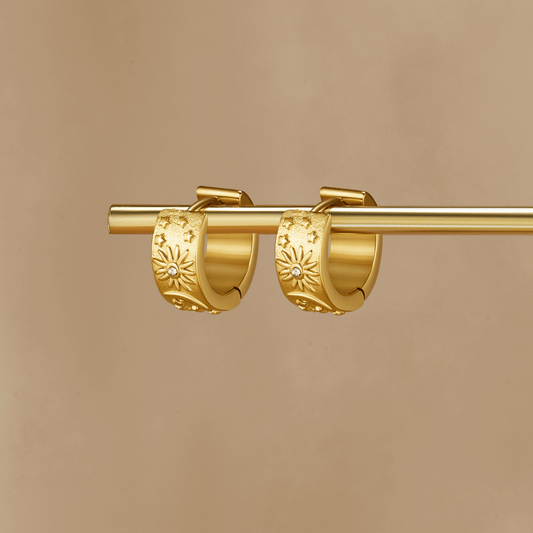 Brincos Argola Celestial Dourada