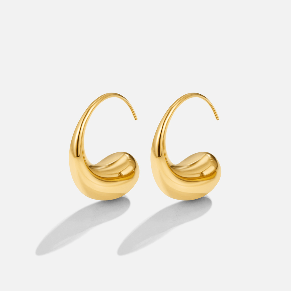 Brincos Gota Dourada Grossa