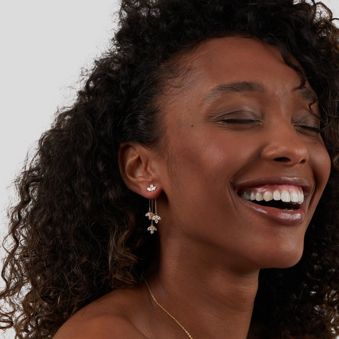 Brincos Cascata de Lótus de Cristal