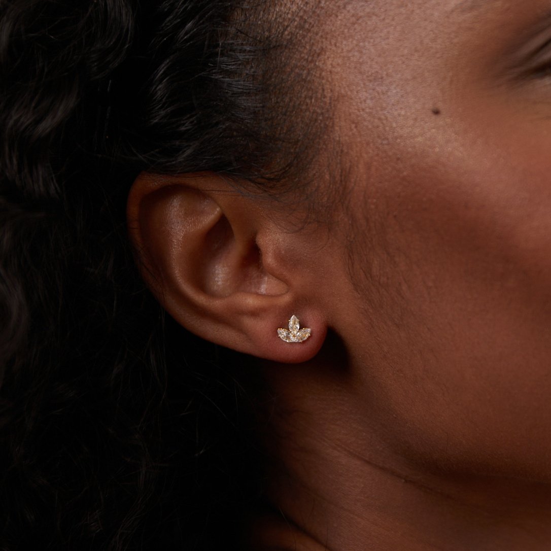 Brincos Cascata de Lótus de Cristal