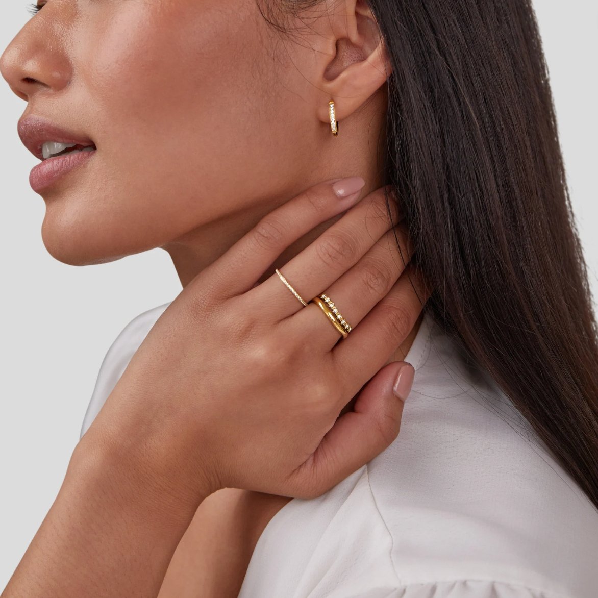 Anel Eternity Cristal 18K