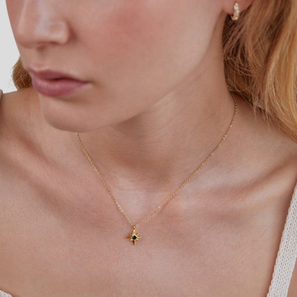 Colar Guiding Star de Cristal Esmeralda