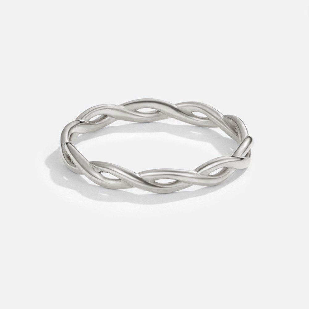 Anel Twist Infinito Prata 18K