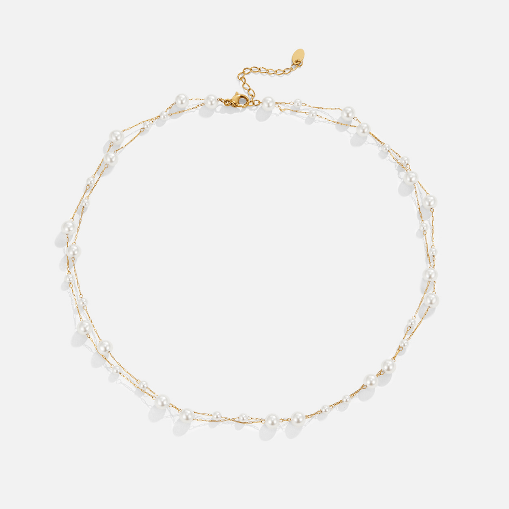 Colar Tori de Pérolas em Camadas