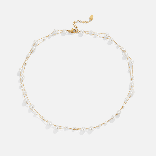 Colar Tori de Pérolas em Camadas