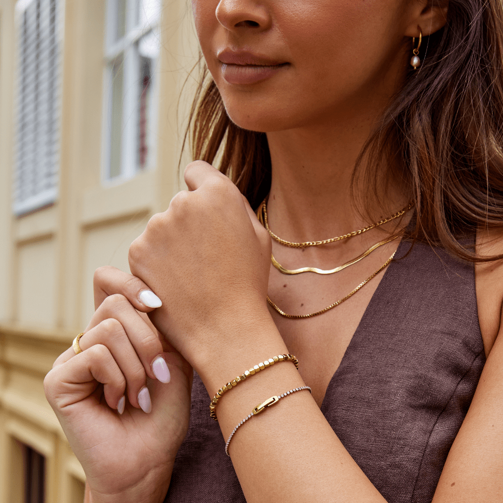 Pulseira Geovana Cubos Ouro 18K