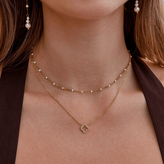 Colar Trevo de Cristal Luxo