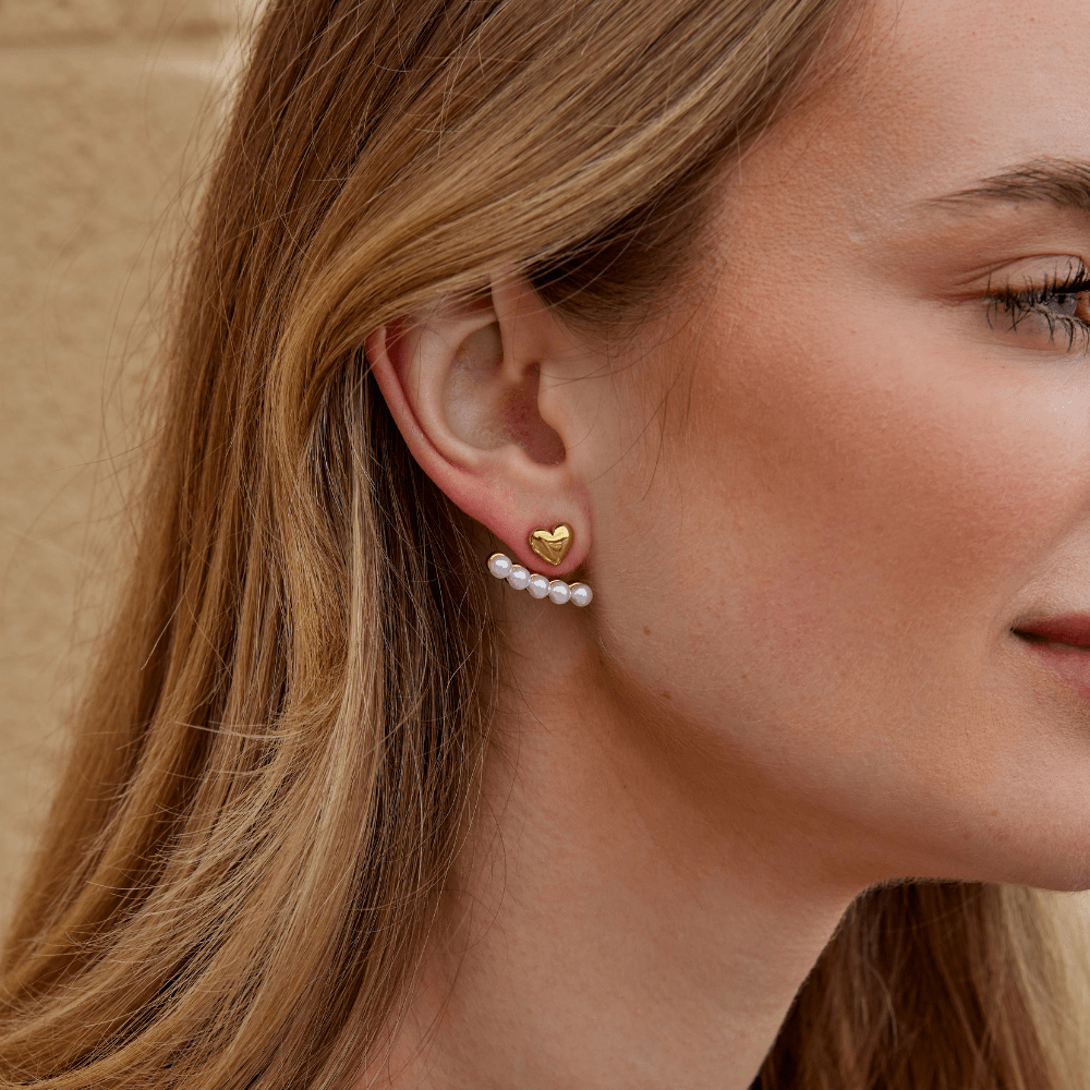 Brincos Romance de Pérola e Coração