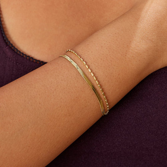 Pulseira Luciana Corrente com Cobra e Contas