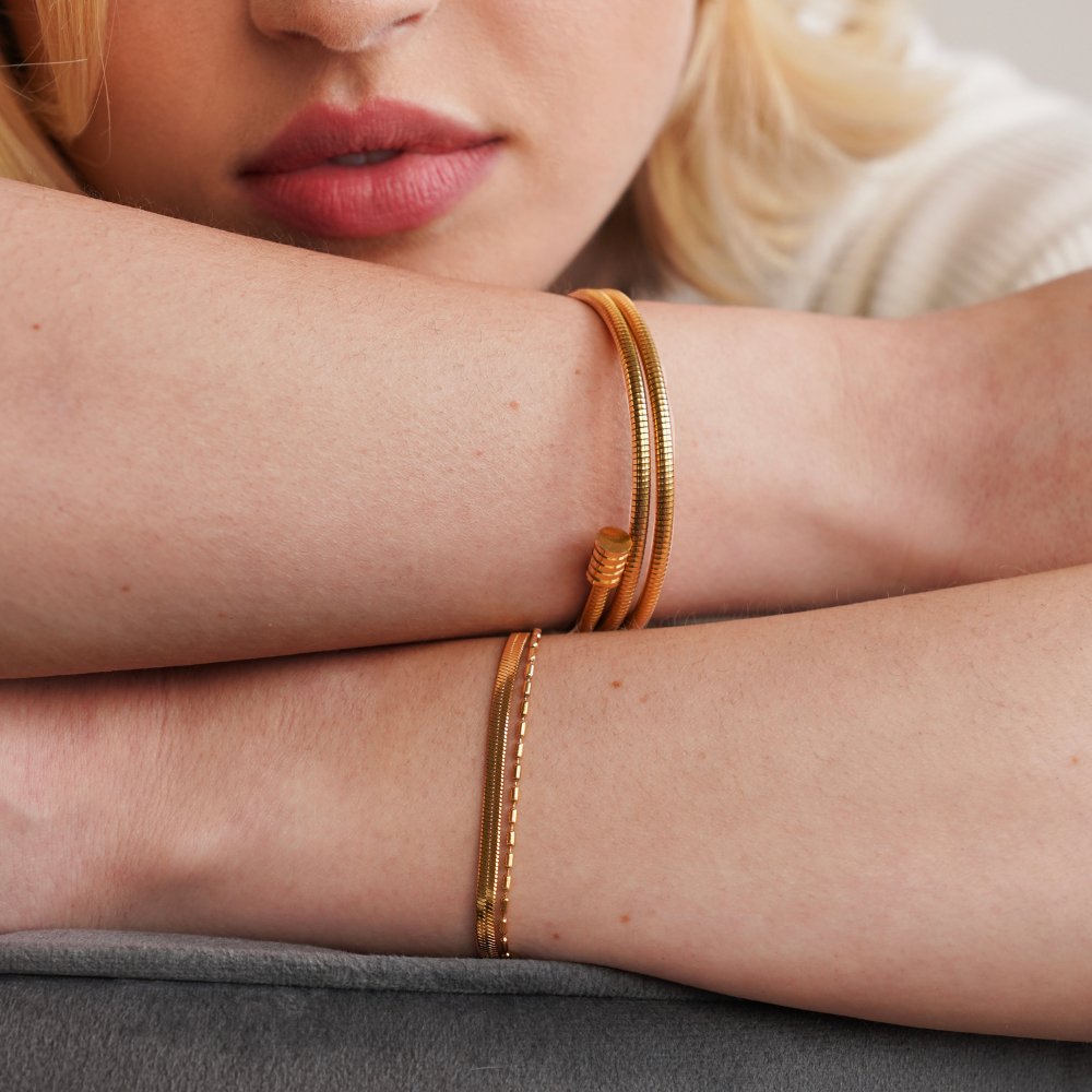 Pulseira Luciana Corrente com Cobra e Contas