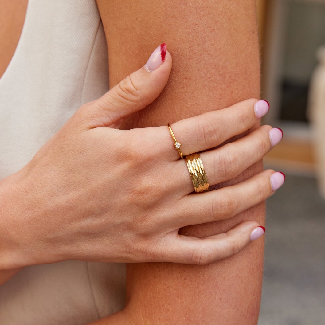 Anel de Coração de Cristal