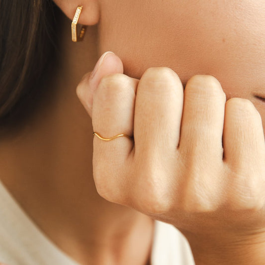 Anel Tina Dourado Empilhável