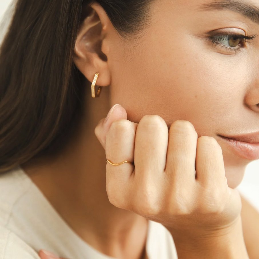 Anel Tina Dourado Empilhável