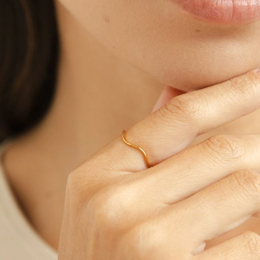 Anel Tina Dourado Empilhável