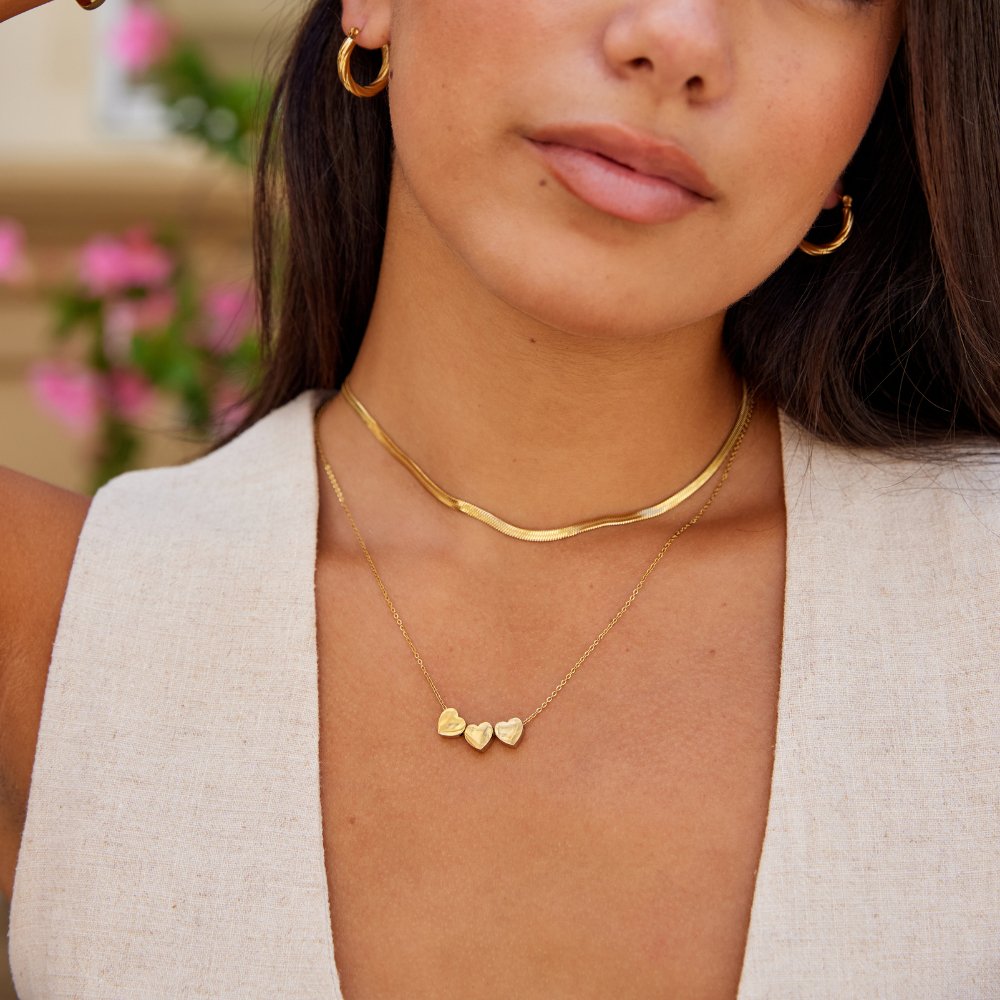 Colar Pingente Trio de Corações