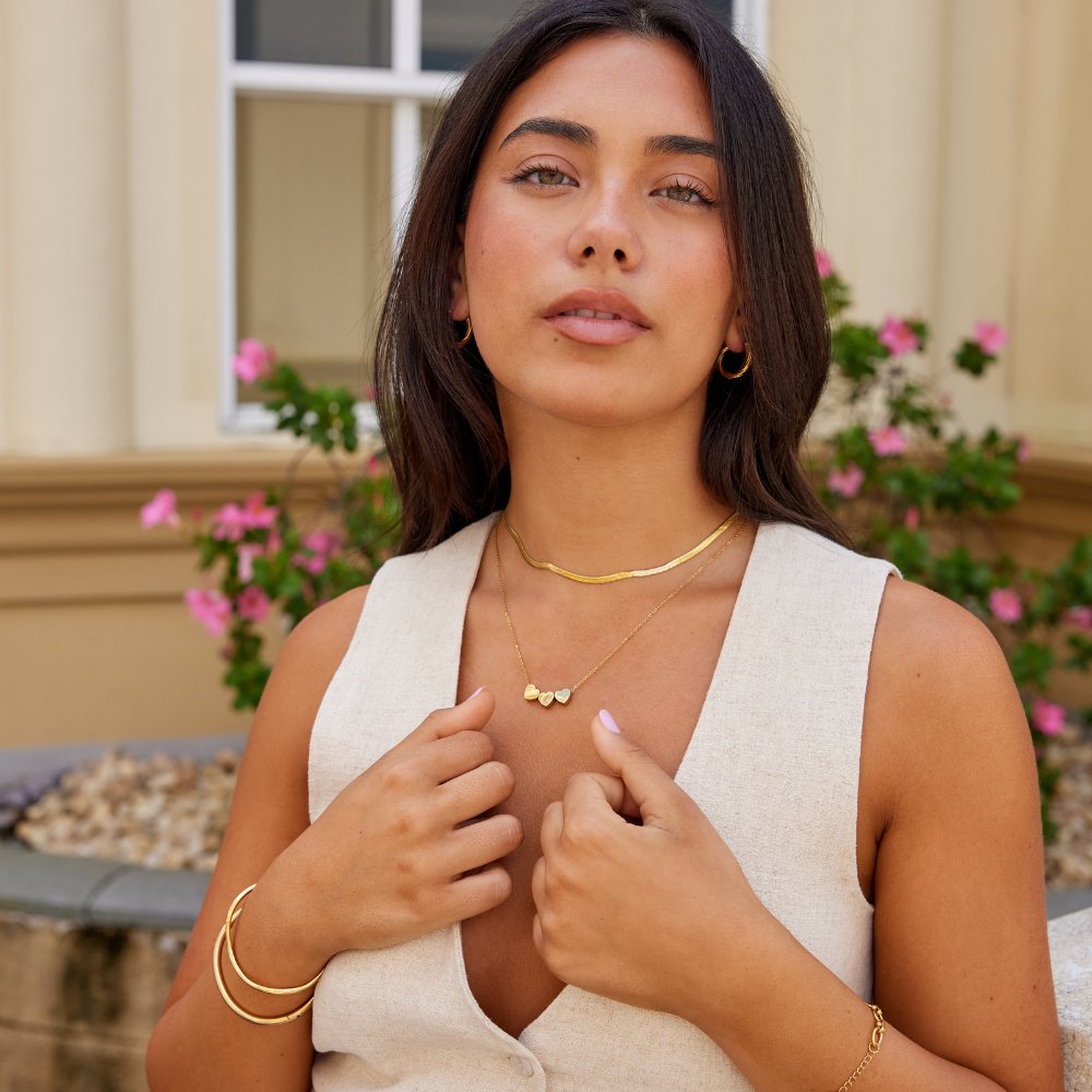 Colar Pingente Trio de Corações